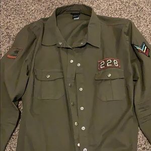 Torrid Olive green military shirt